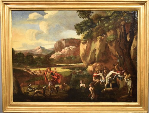 Diana and Actaeo -  Roman School of the 17th century   - Paintings & Drawings Style Louis XIV